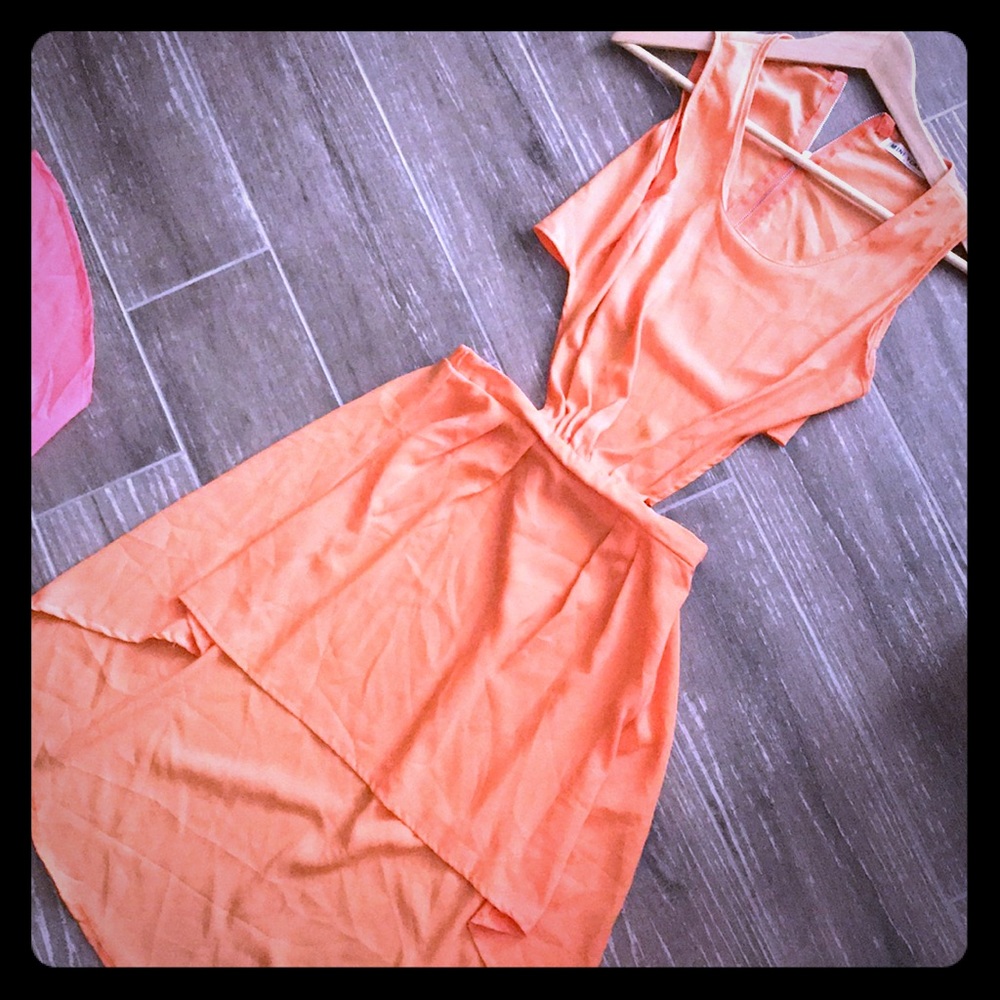 Hi-lo cut out dress